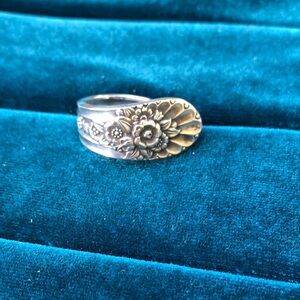 Vintage (19550s-1960s) Handmade Silver Plated Spoon Ring